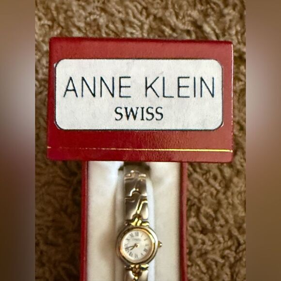 Anne Klein Swiss watch Caravelle Bulova Women Silver Gold Battery White Quartz - Picture 4 of 13